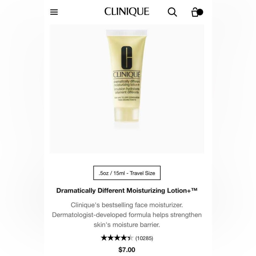 Clinique Dramatically Different Moisturizing Lotion+ in Cream 15ML